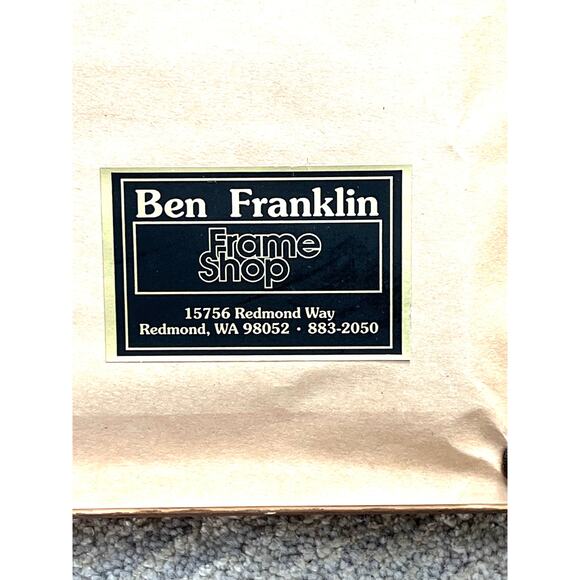 Framed needlepoint tapestry depicting a still-life scene. - Picture 4 of 6